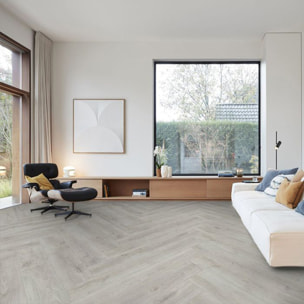 Lot de 5 paquets 13,55 m2 LIVE CL30 sol vinyle, facile à installer, 132,6 x 20,4 x 0,38 cm, chêne serene perle (60001895-GVP5)