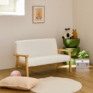 Banquette pour enfant bouclette et bois d'hévéa 2 places ISAK KID