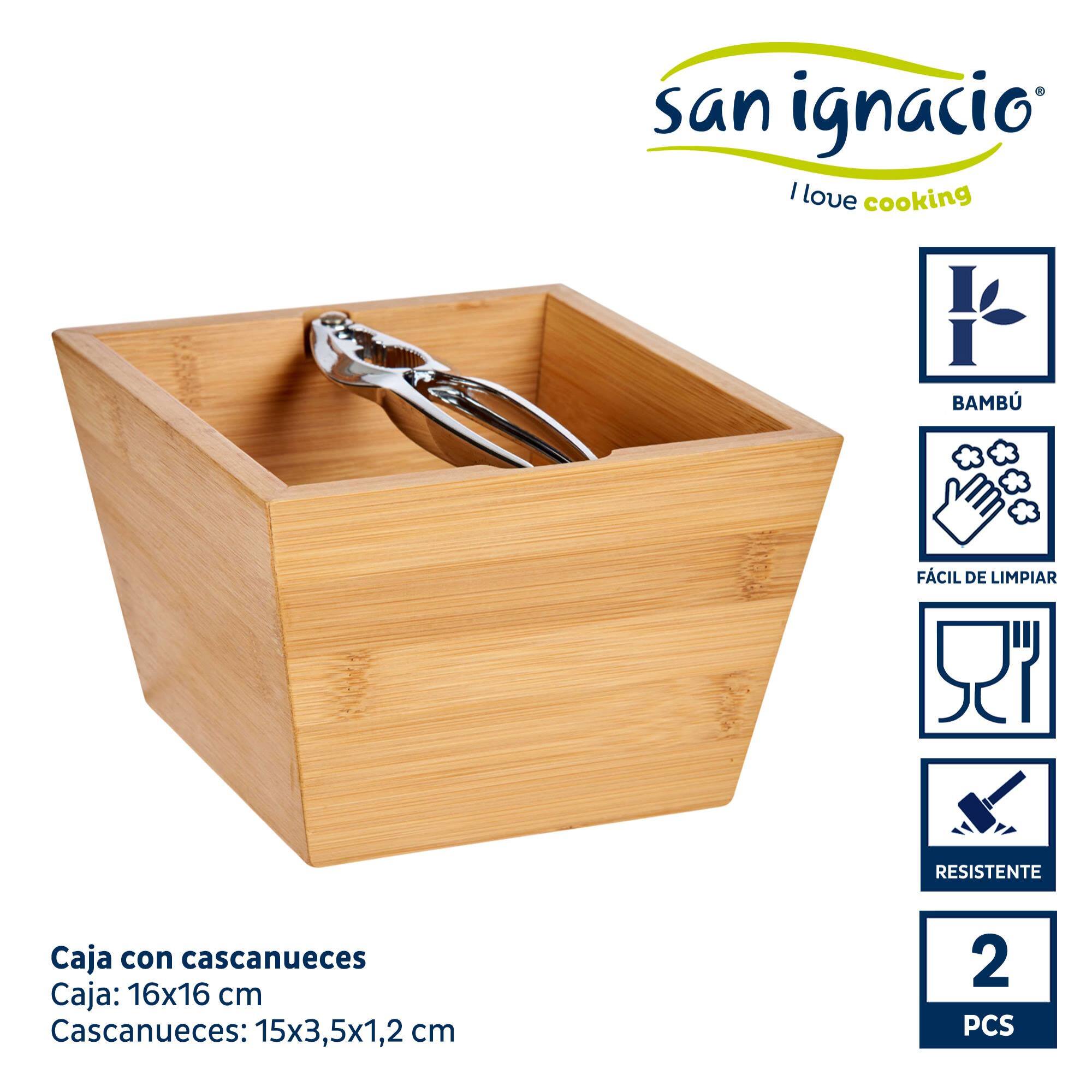 Caja bambu con cascanueces 16cm colección kinvara