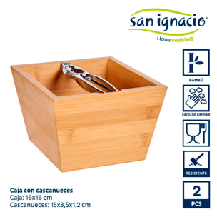 Caja bambu con cascanueces 16cm colección kinvara