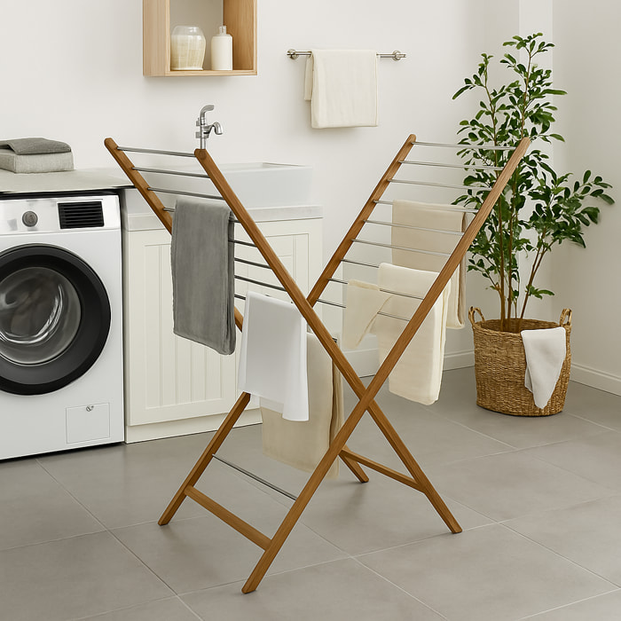 Séchoir à linge pliable XENIA bois 10M