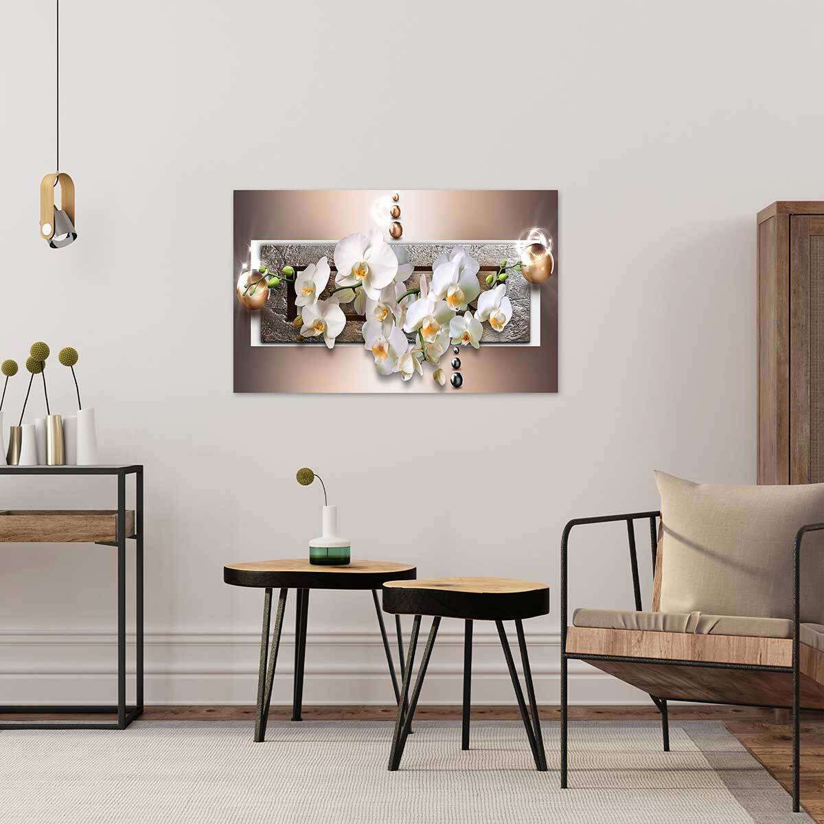 Tableau graphique fleurs d'orchidées - 80x50 cm Toile imprimée