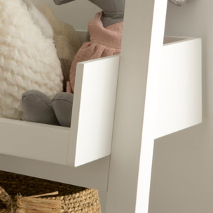 Étagère Bassay -bois massif et panneau de mdf-couleur laqué blanc mat 53 x 185 x 43 cm