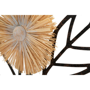 PANNELLO DA MURO IN FERRO E LEGNO VASO CM 40X3,5X80