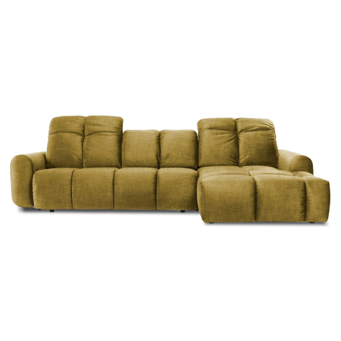 Canapé d'Angle Droit Tissu Anacapri, 3 Places, Repose-têtes Ajustables, Style Contemporain