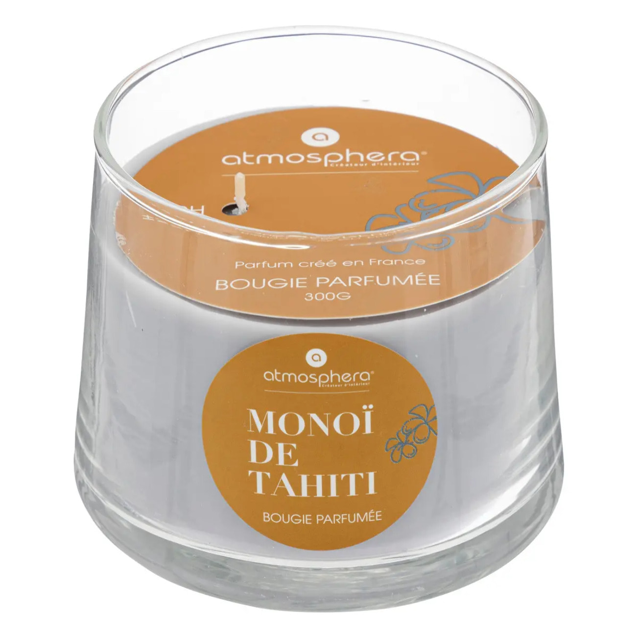 Bougie parfumée "Izor" en verre 300g monoï