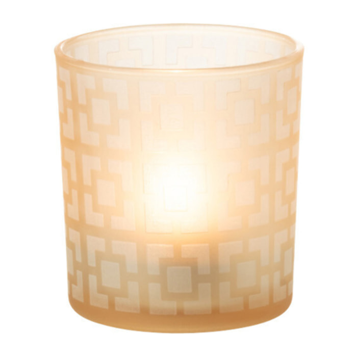 J-Line photophore Carres - verre - beige - small - 3 pcs