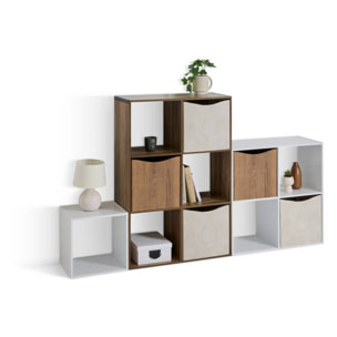 Boîte Mix'n Modul 31x31cm beige tissu et carton