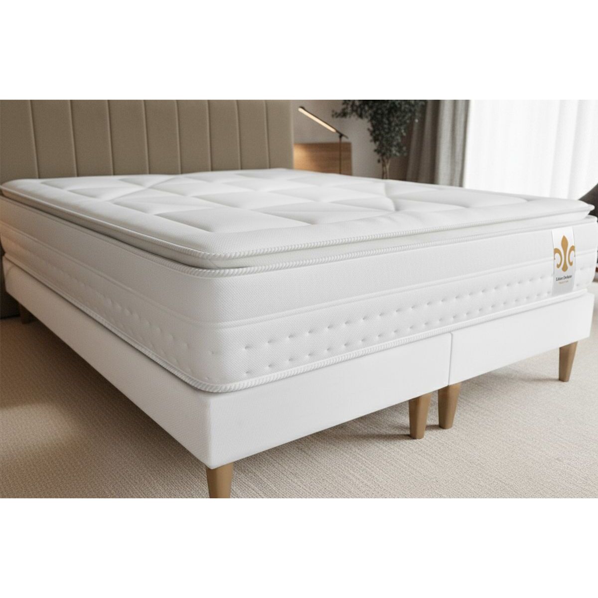 Matelas Vingt-Huit PLUS - 28cm - Ressorts ensachés et mémoire de forme - Enveloppant avec Surmatelas intégré - Soutien Ferme