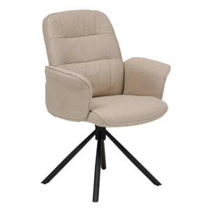 Fauteuil de bureau pivotant Sisco beige