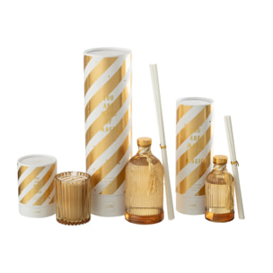 J-Line bâtonnets parfumés Magic - Sunlit Sands  - verre - blanc/or - large