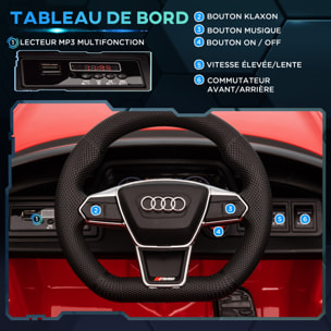 Véhicule électrique enfant Audi RS e-tron GT V. max. 5 Km/h télécommande effets sonores + lumineux rouge