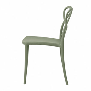 Set di 2 sedie LONG ISLAND in polipropilene verde