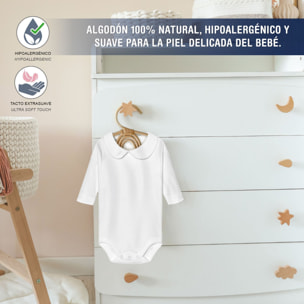 Body bebé manga larga cuello polo piqué