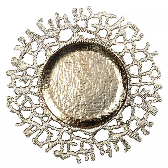 Lot de 6 Dessous d'assiette corail doré