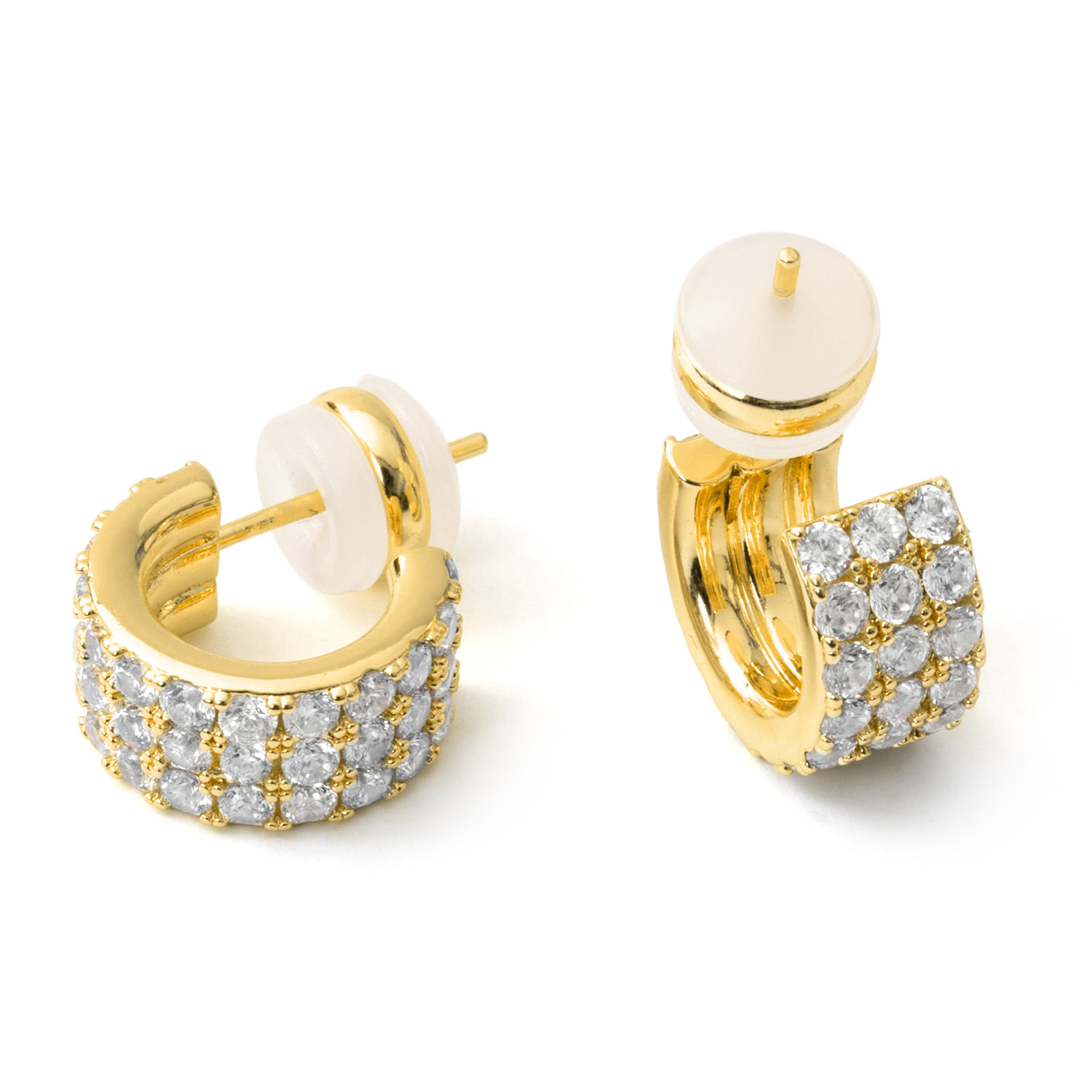 Pendientes de Circonita Brillante acabado en oro amarillo de 18k