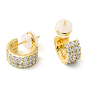 Pendientes de Circonita Brillante acabado en oro amarillo de 18k