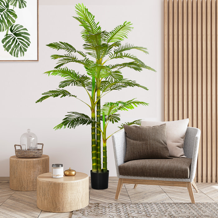 Planta Artificial Palmera Areca Grande 190 cm con Maceta para Interior Exterior