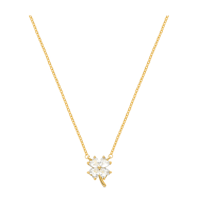 Collar de Circonita Brillante acabado en oro amarillo de 18K