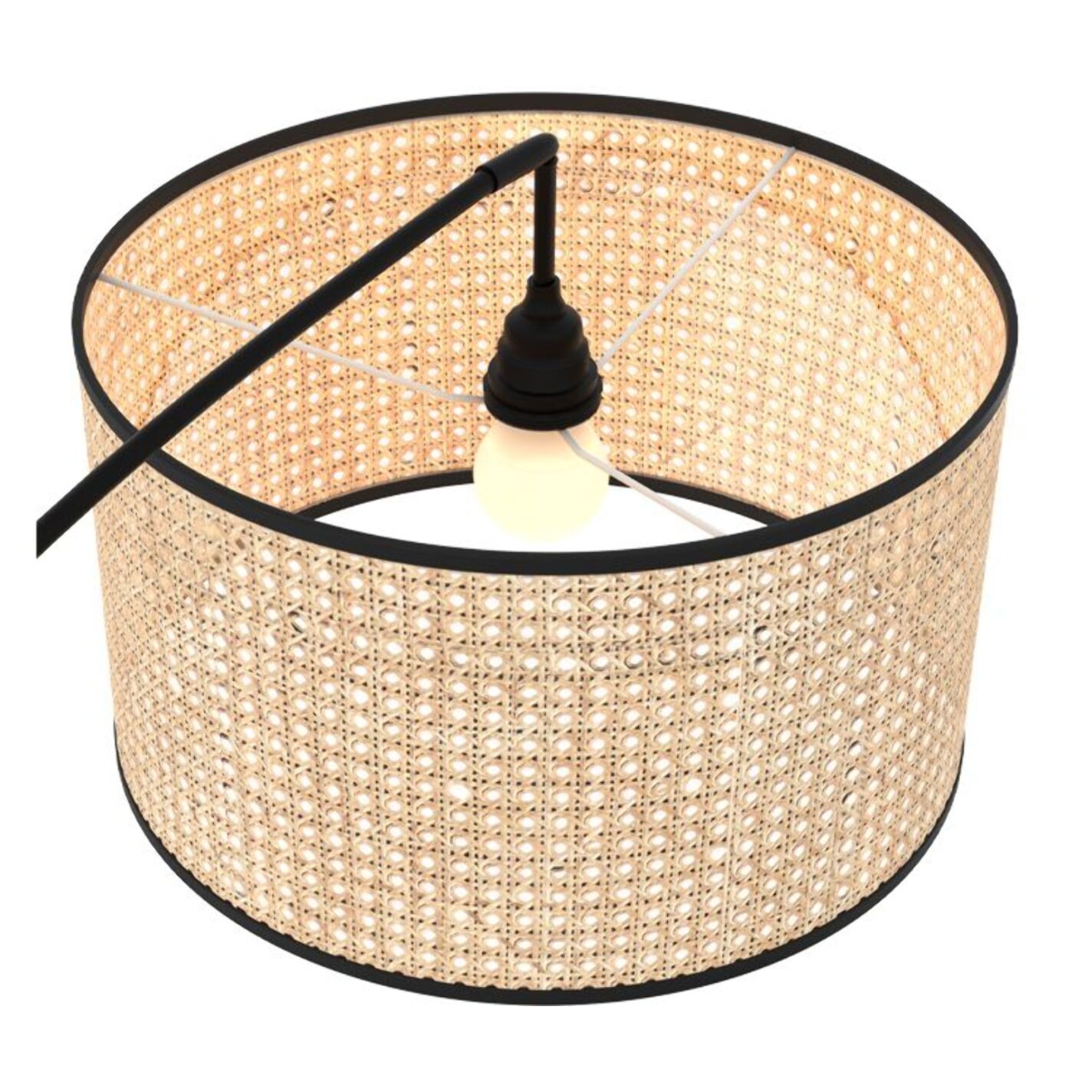 Lampadaire en rotin et métal - Aimée