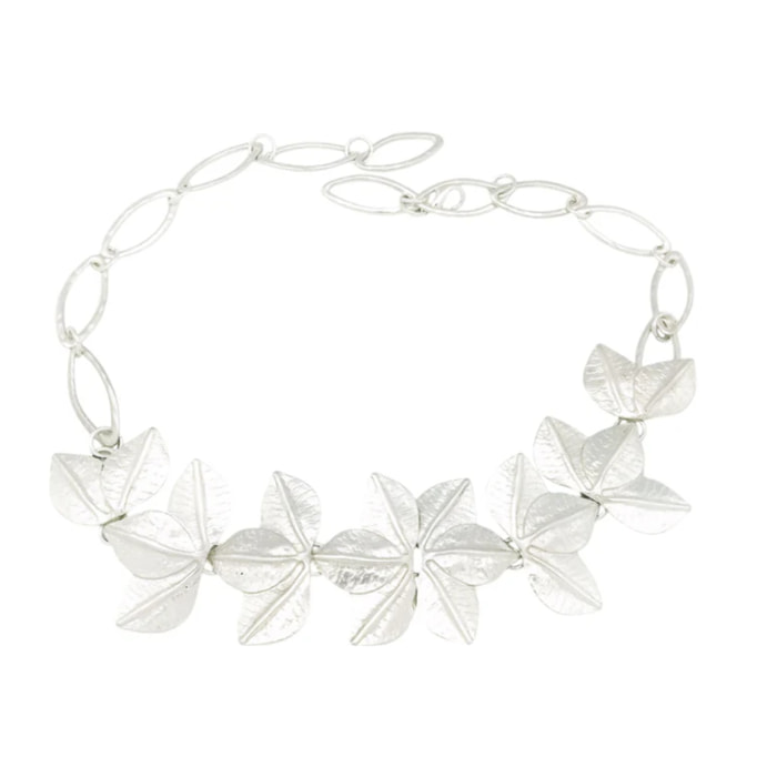 Cinturón Cascada de Hojas 3D en plata chapado