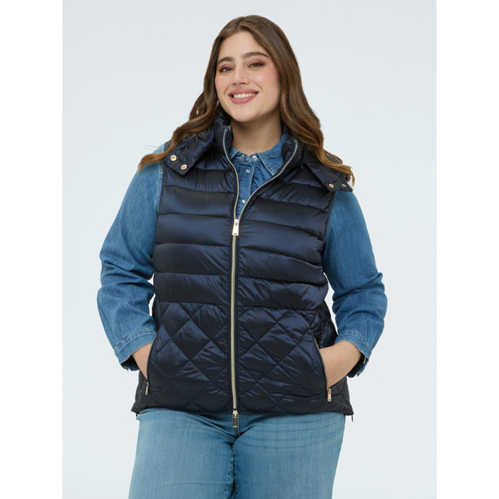 Fiorella Rubino - Chaleco acolchado con capucha - Azul