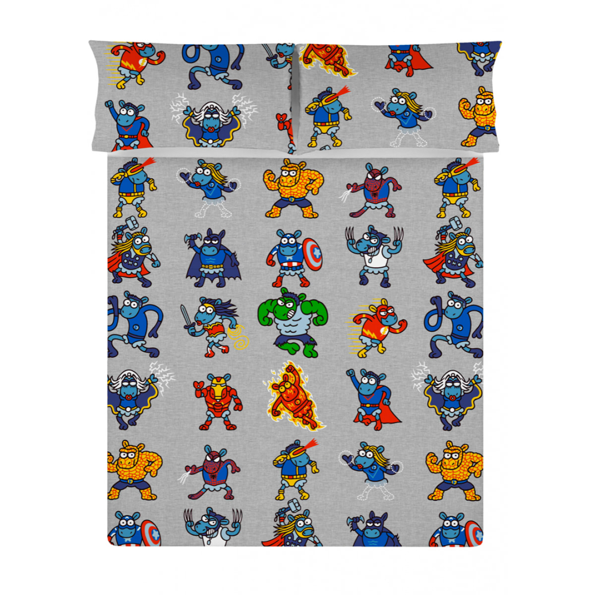 Sábana Encimera Super Heroes - 100% algodón - 150 hilos