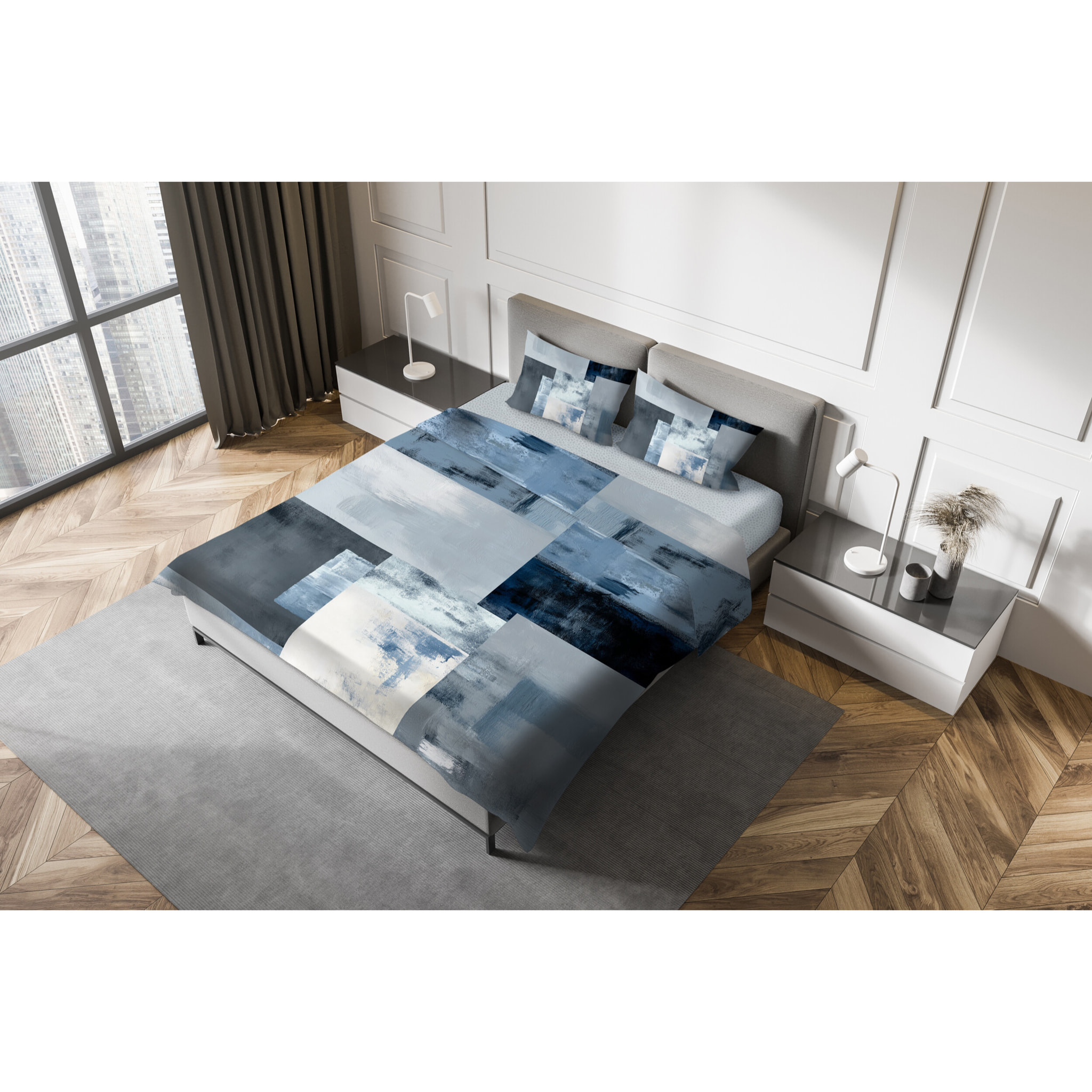 Parure Lenzuola fotografico Piazzato Fine-Art 2 Piazze Disegno Shadow