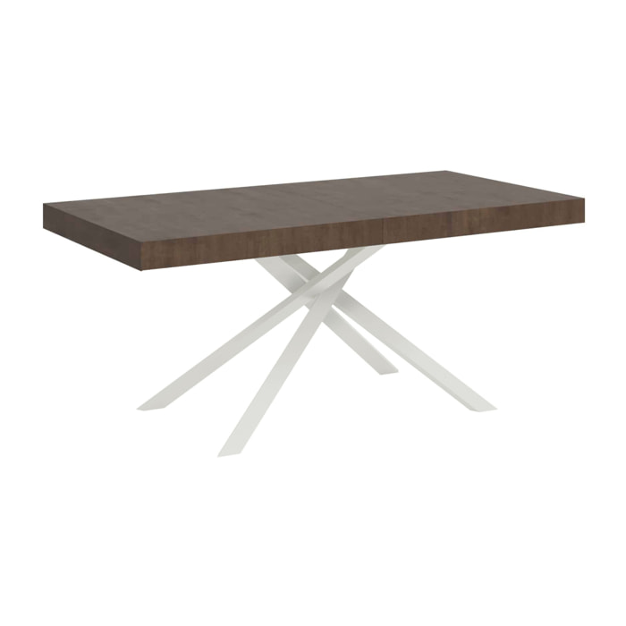 Tavolo allungabile 90x200/304cm Karida noce gambe bianche