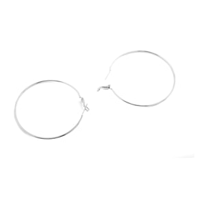 Pendientes de 60mm de diámetro acabados en rodio