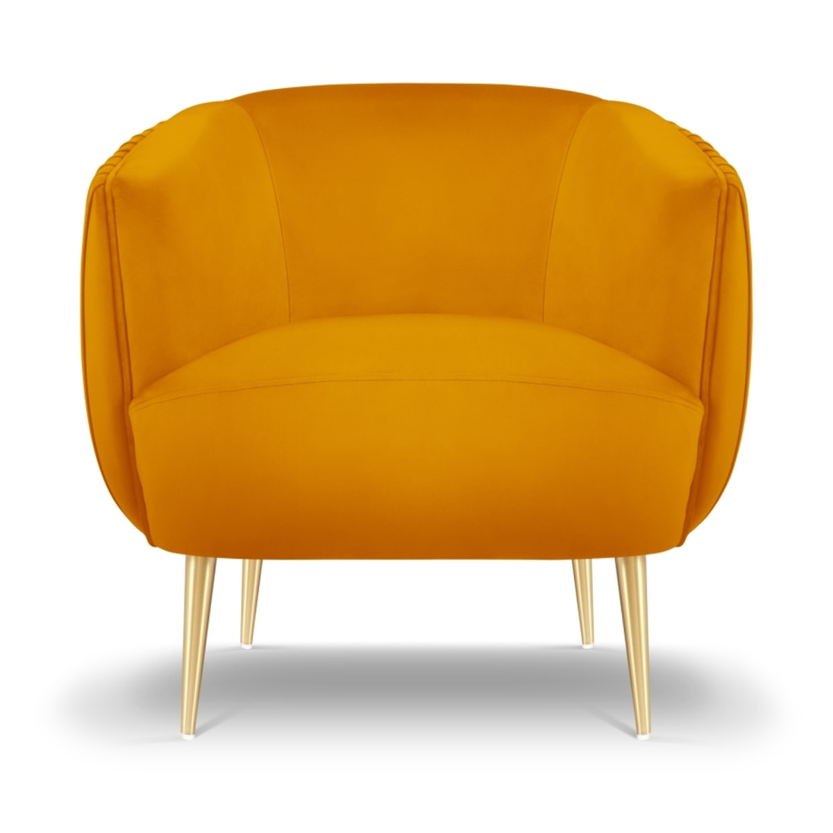 Fauteuil "Cyrille" en velours orange