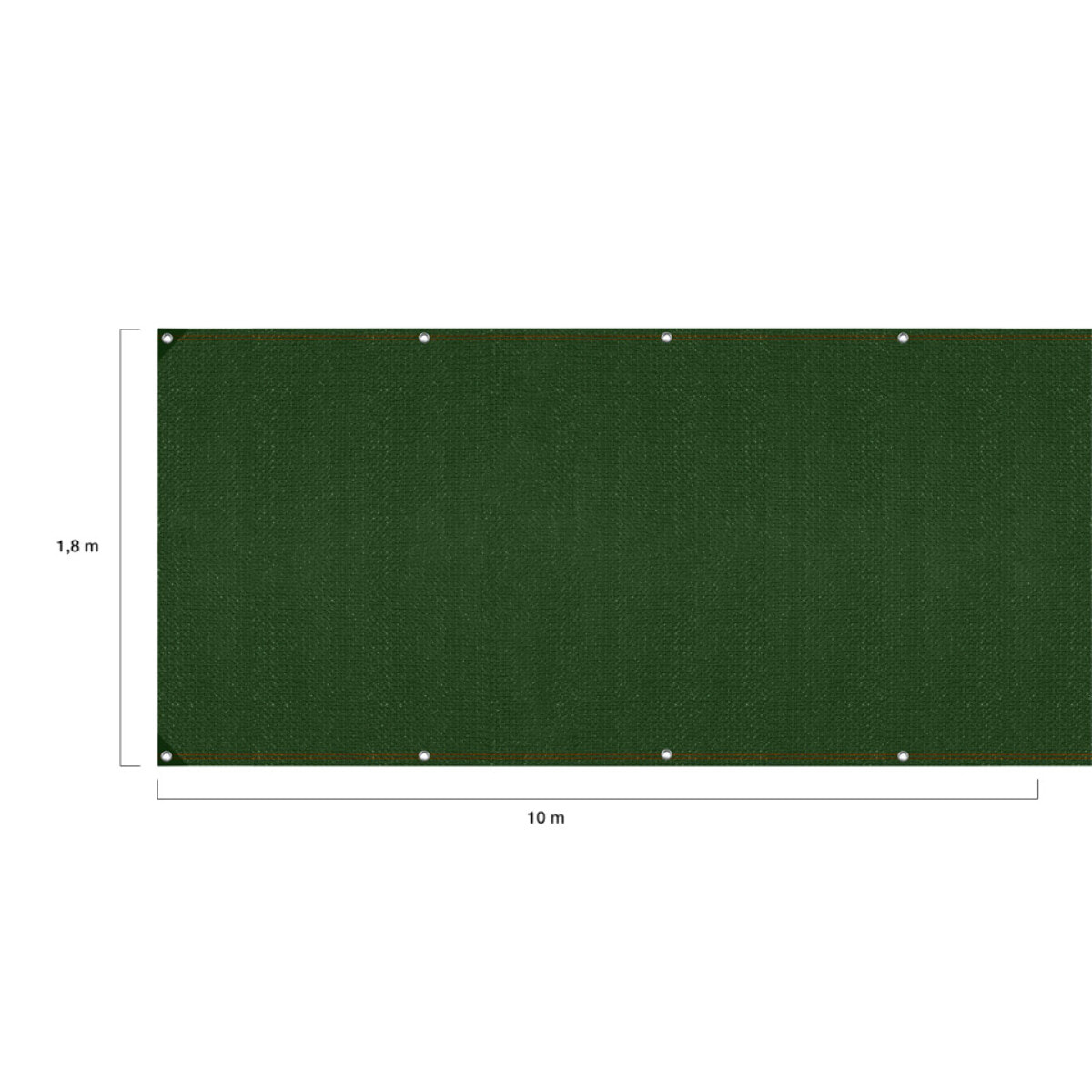 Brise vue occultant 1.8x10 m 220 gr/m² vert