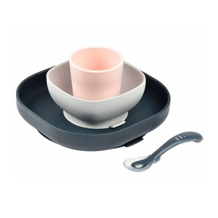 Coffret repas BEABA silicone 4 pieces night Blue