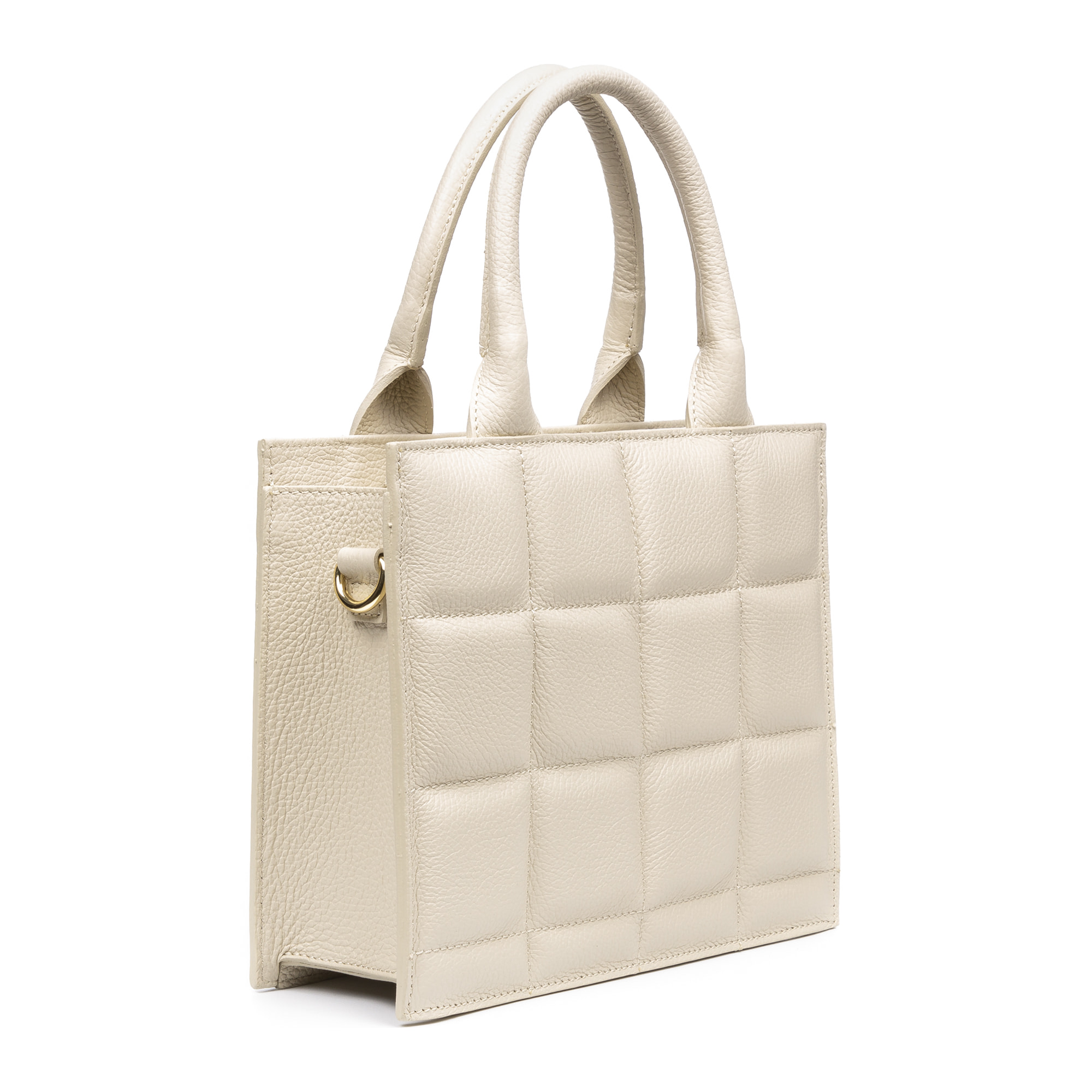 Albino borsa tote da donna. Pelle autentica finitura Dollaro trapuntata.