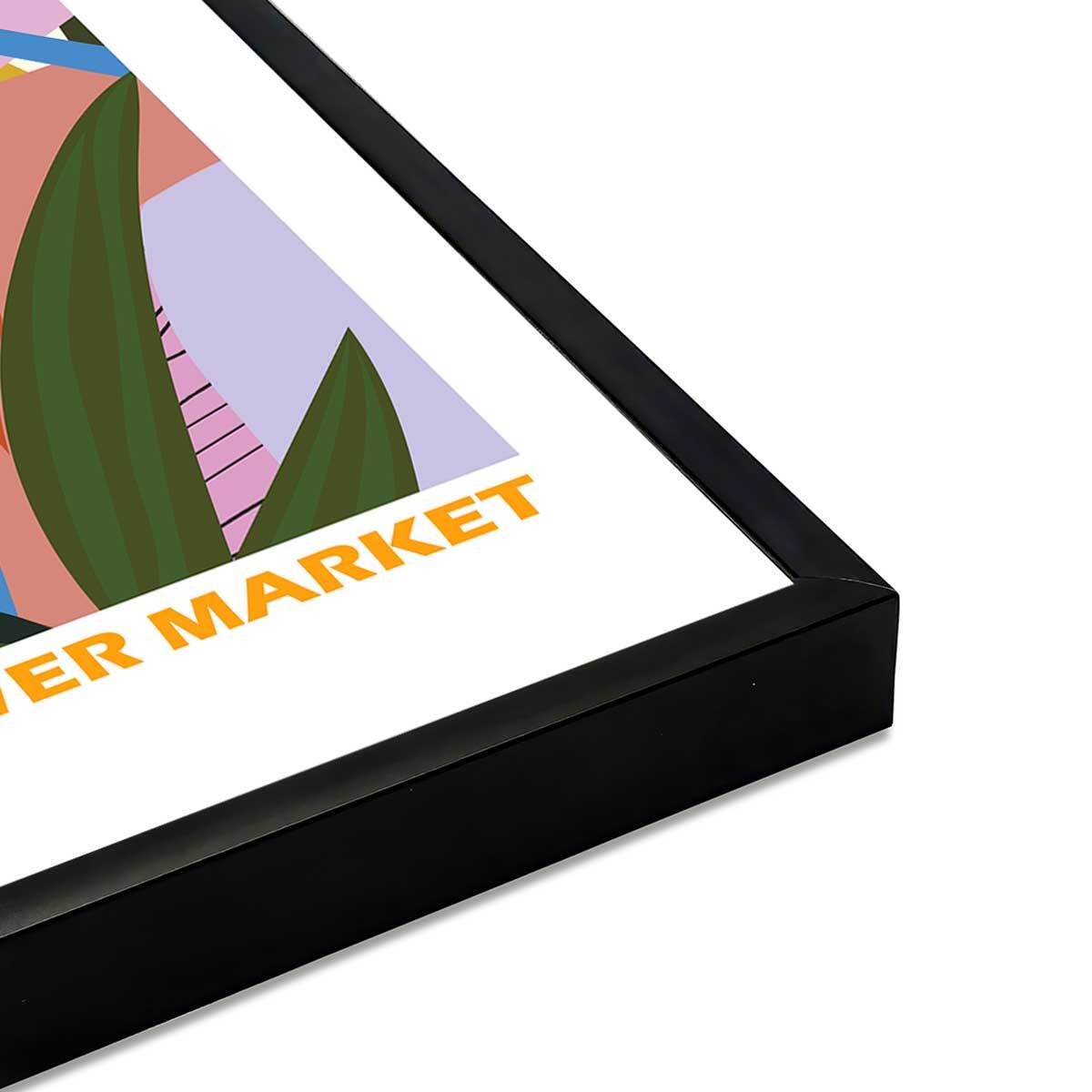 Affiche encadrée fleurs tropicales Affiche + cadre en métal - Noir