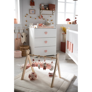 Chambre complète bébé avec lit 120x60cm à barreauxet commode à langer 3 tiroirs