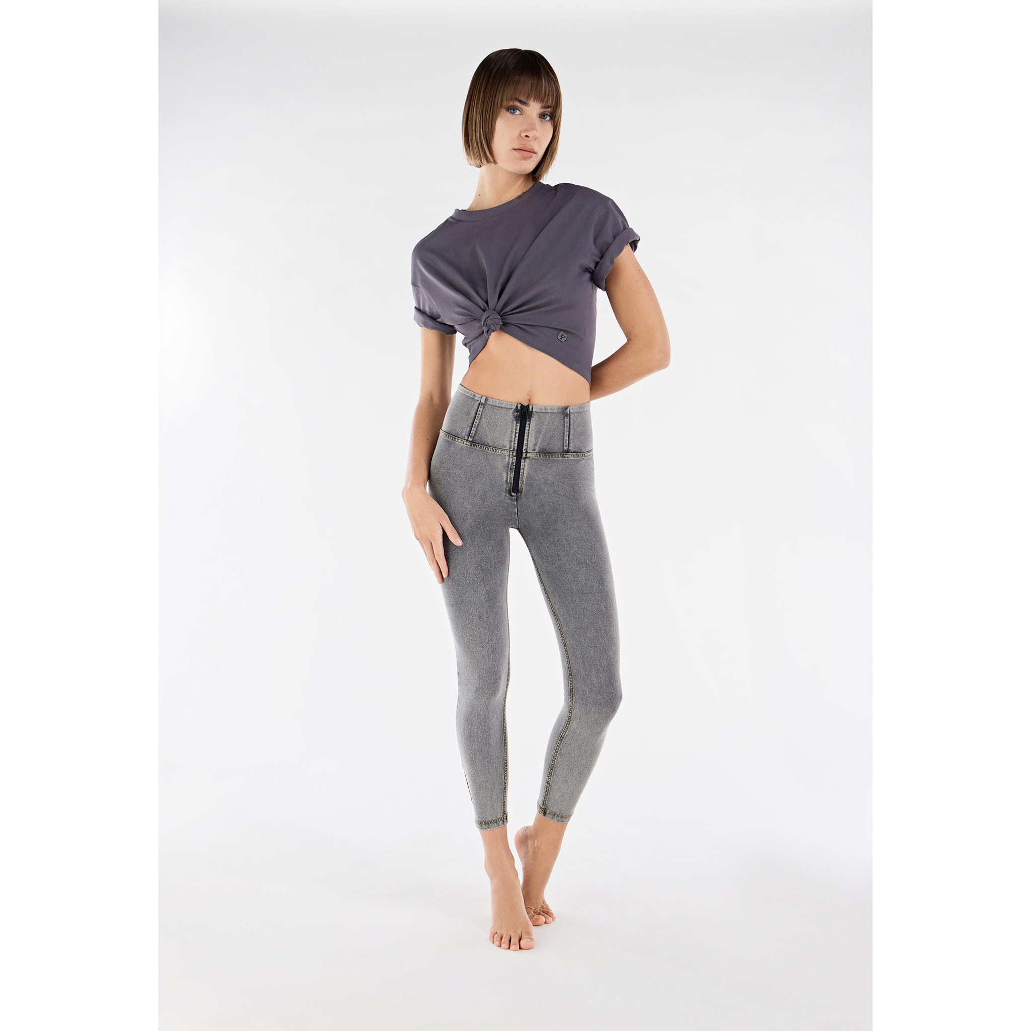 Jeggings push up WR.UP® 7/8 superskinny vita alta con zip