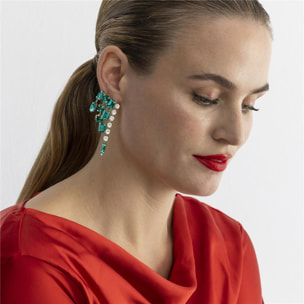 Pendientes con Cristal Multicolor acabado oro 18k