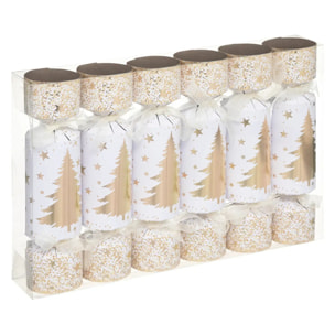 Lot de 6 crackers sapin dorés
