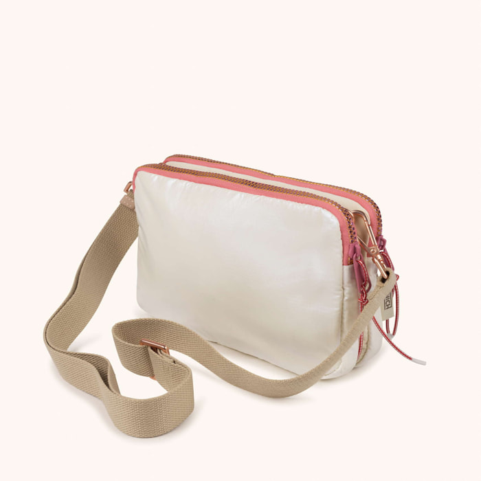 Bolso Bandolera Doble en Poliamida Reciclada DEEP RECYCLED CROSSBODY DOUBLE HONEY