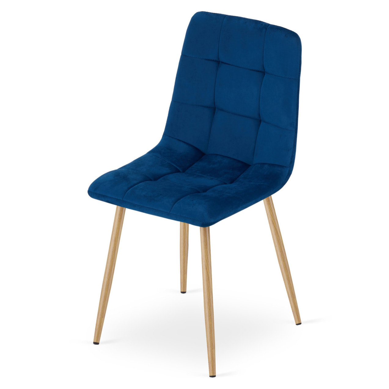 Set di 2 sedie Kara in velluto blu e gambe effetto legno
