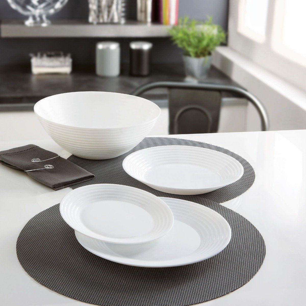 Set de platos 19 piezas Harena blanco - Luminarc