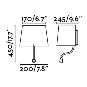 SWEET Lámpara aplique blanco con lector