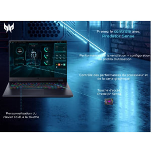 PC Gamer ACER Helios Neo 18" WQXGA 240Hz Intel Core Ultra 9 275HX NVIDIA GeForce RTX 5070 32 Go RAM DDR5 SSD 1To
