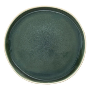 Assiette dessert Wonja vert L20,6xp20xH1,8cm