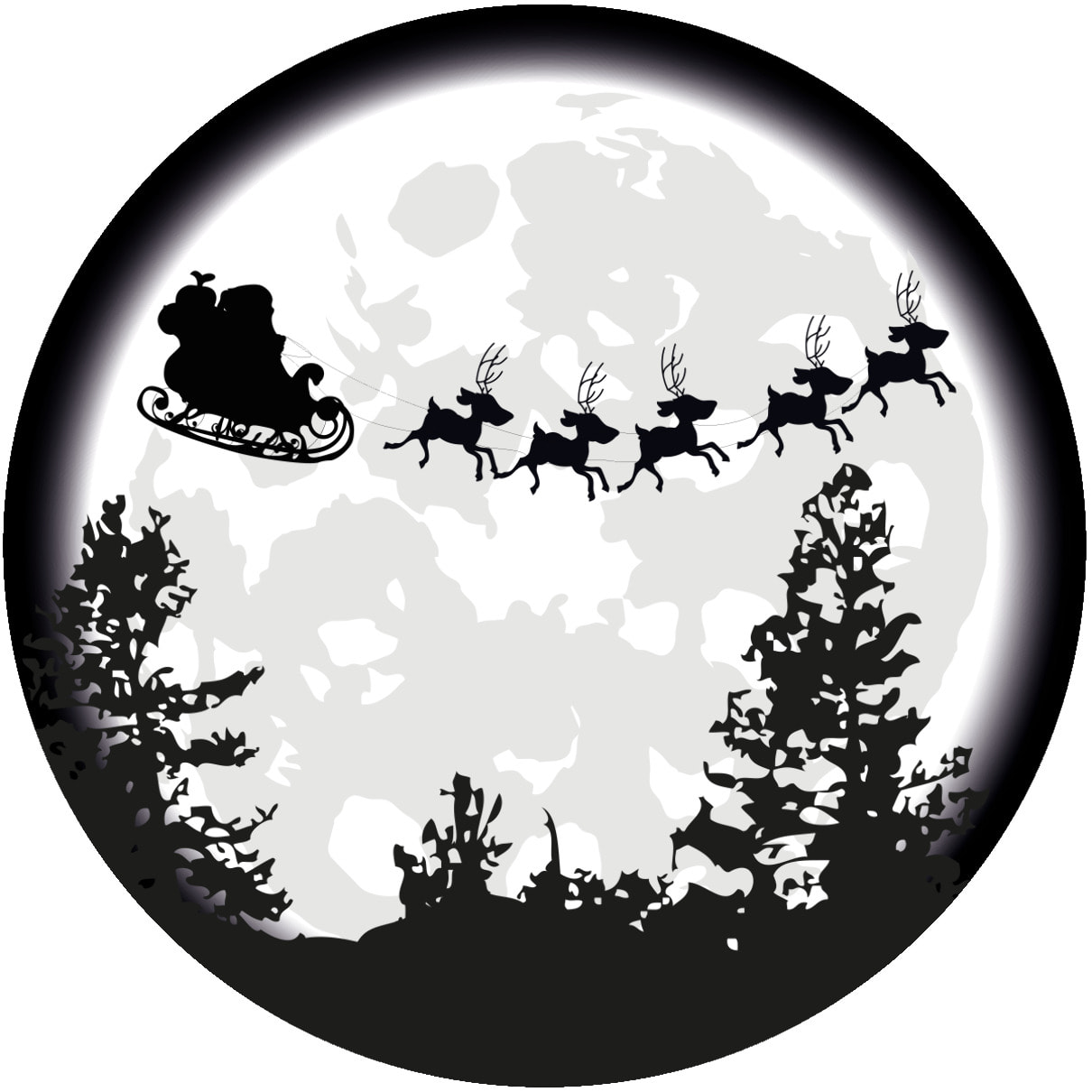 Sticker Noël au claire de la lune - Autocollants stickers adhésifs noël - décoration fêtes