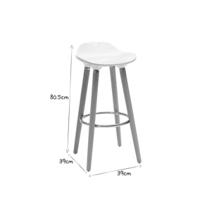 Tabourets de bar scandinaves blancs (lot de 2) GILDA