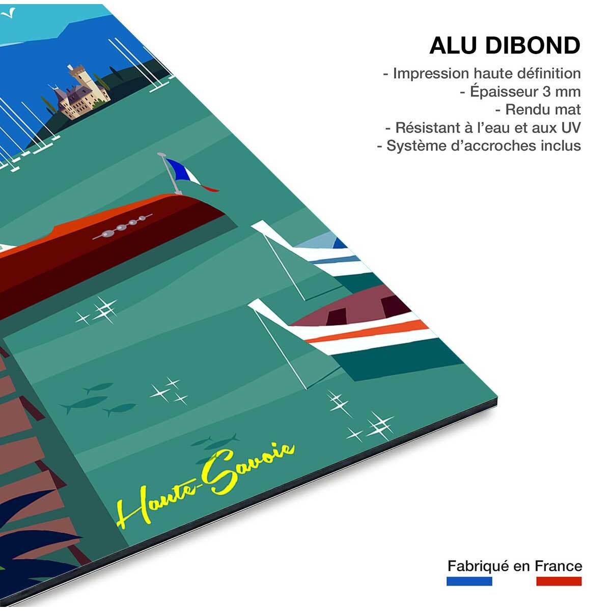 Tableau château et lac d' annecy Tableau alu Dibond