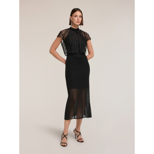 Motivi - Cubre hombros de tul y raso - Negro