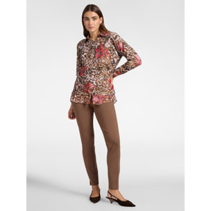 Elena Mirò - Pantaloni slim in punto Milano - Marrone